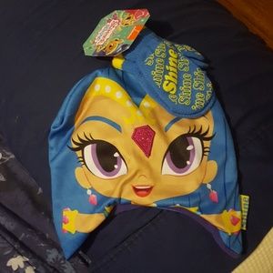 Nickelodeon shimmer and shine kids hat and glove set NWT